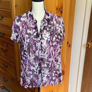 L, semi-sheer blouse